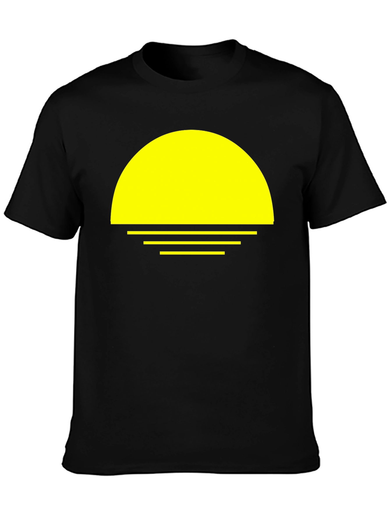 Sunset Graphic Tee - Retro Vibe Black T-Shirt
