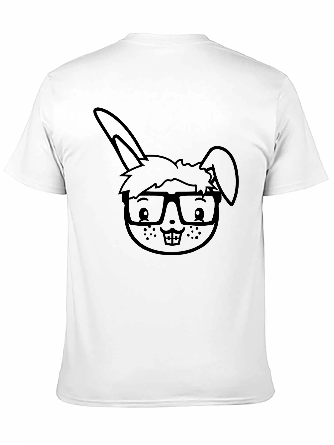 Nerdy Bunny Graphic Tee - Unisex Black T-Shirt