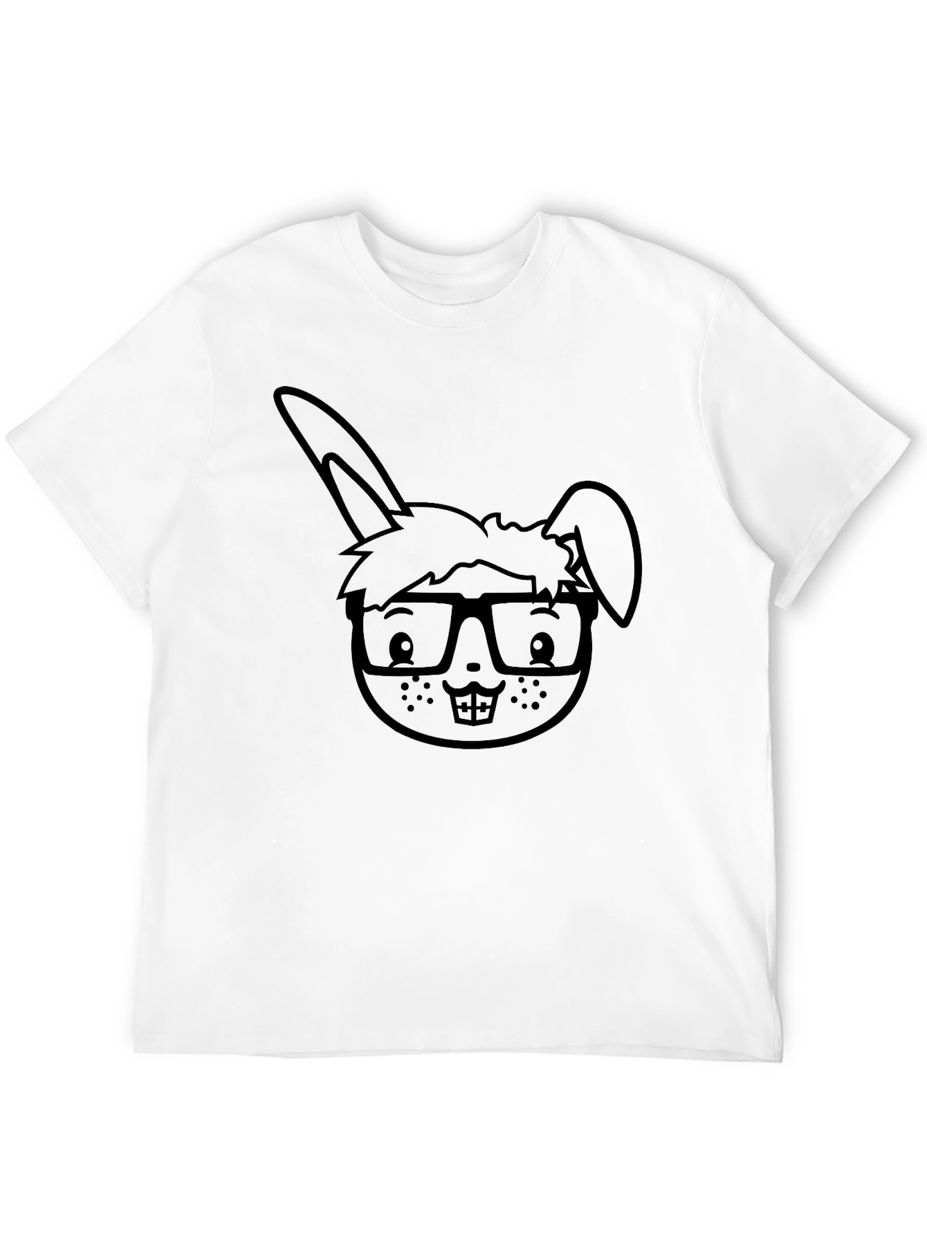 Nerdy Bunny Graphic Tee - Unisex Black T-Shirt