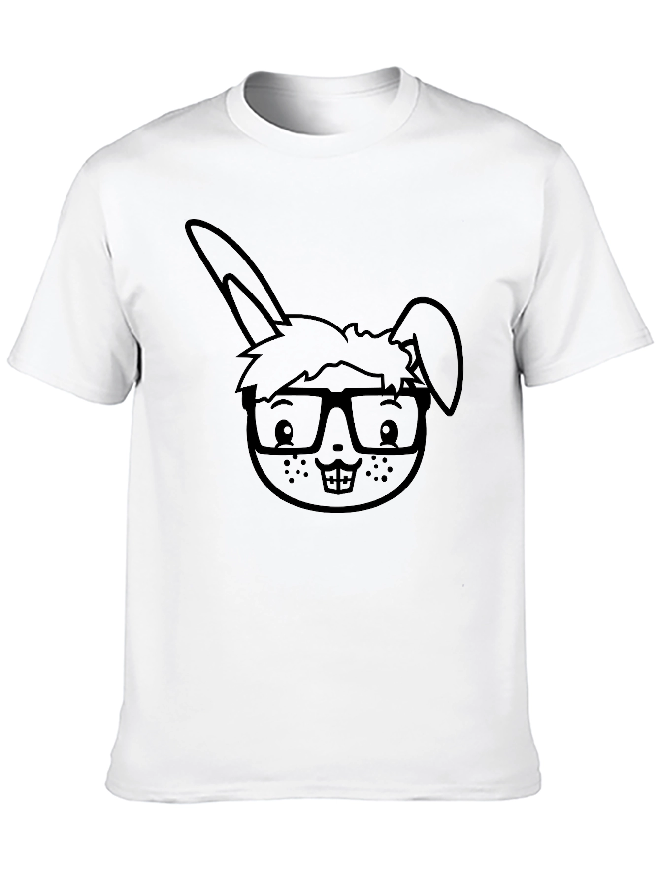Nerdy Bunny Graphic Tee - Unisex Black T-Shirt