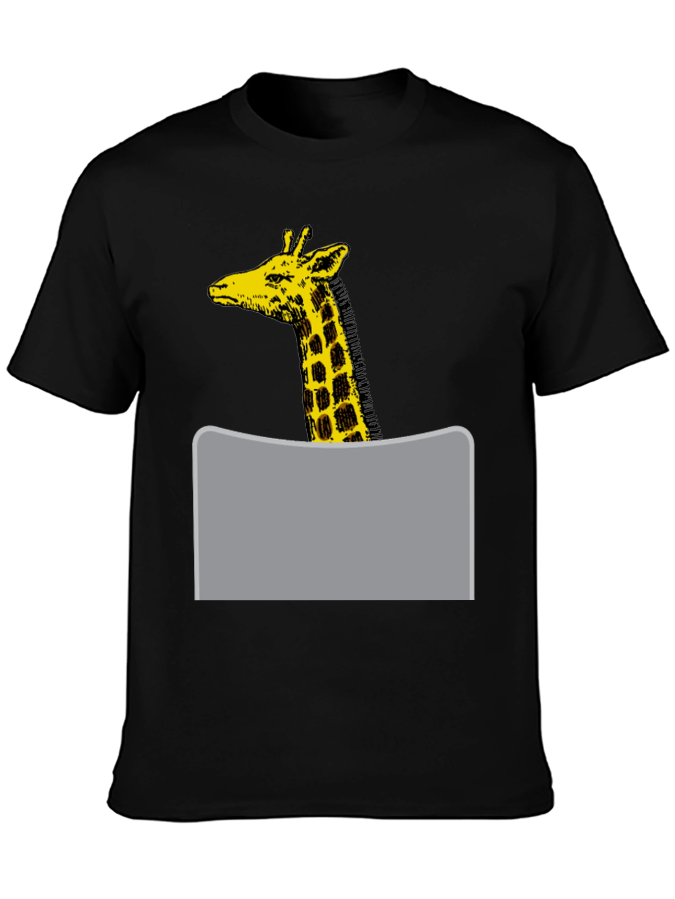 Giraffe Graphic Tee - Black Cotton Blend