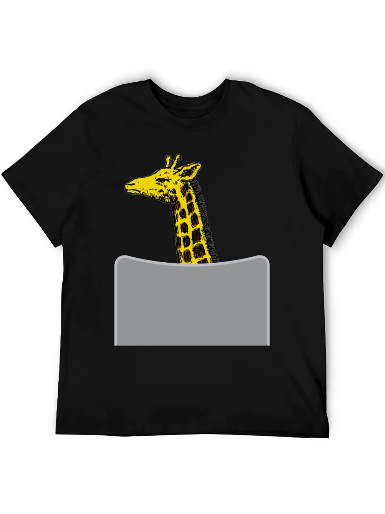 Giraffe Graphic Tee - Black Cotton Blend