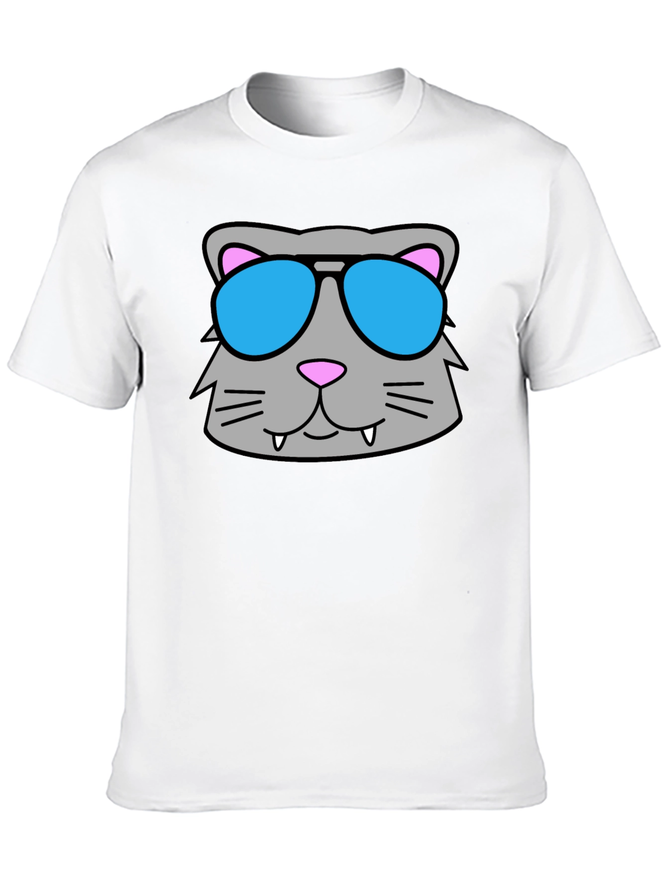 Cool Cat Sunglasses Graphic Tee - Black
