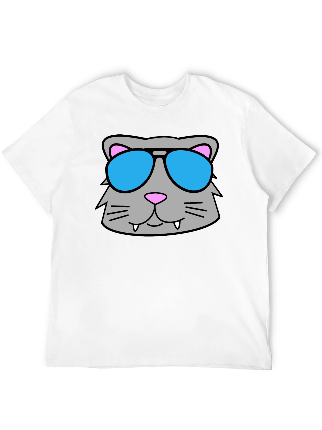 Cool Cat Sunglasses Graphic Tee - Black