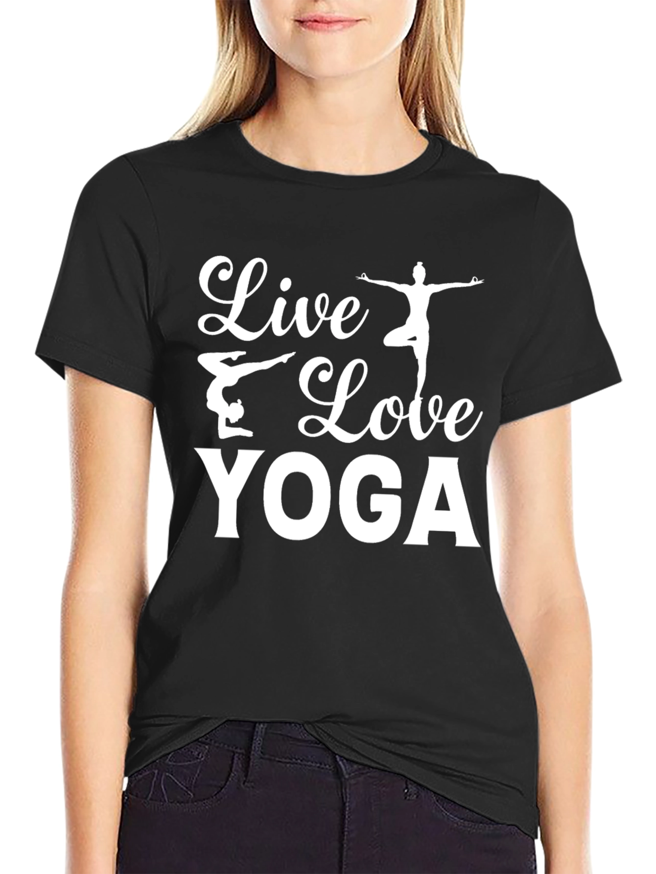 Live Love Yoga Graphic T-Shirt Black