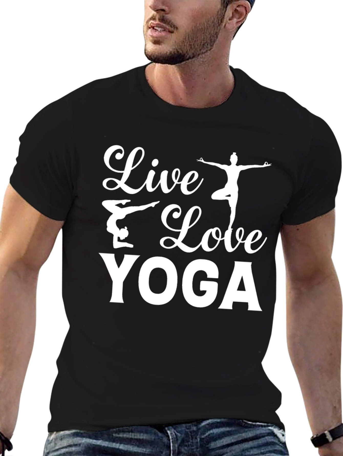 Live Love Yoga Graphic T-Shirt Black