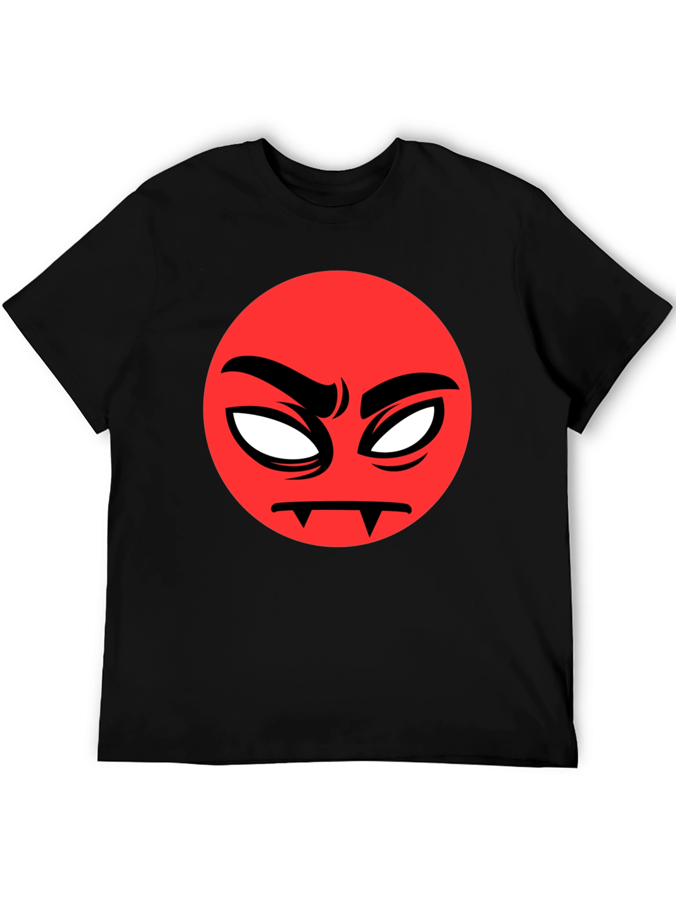 Red Angry Emoji Graphic Black T-Shirt