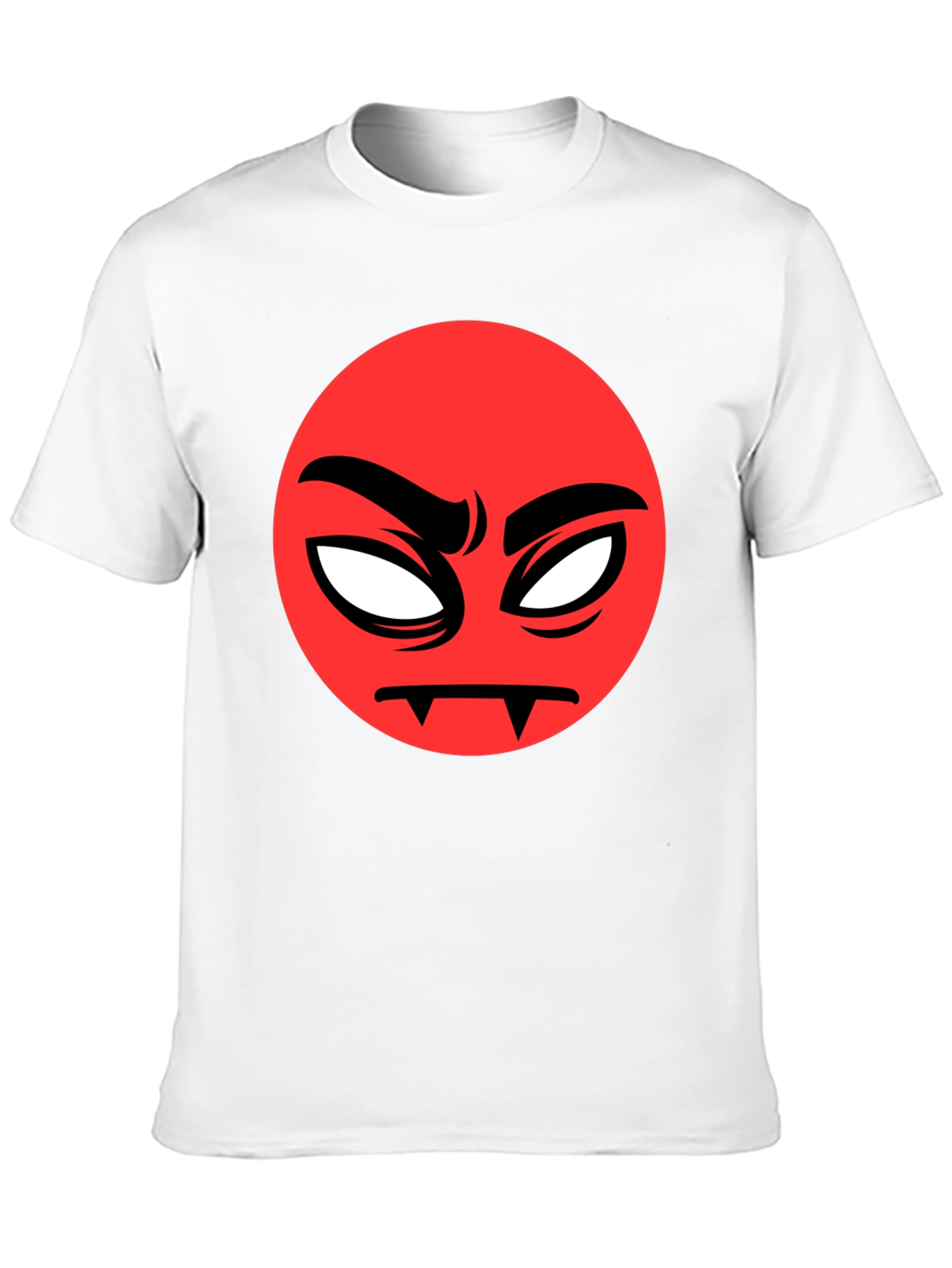 Red Angry Emoji Graphic Black T-Shirt