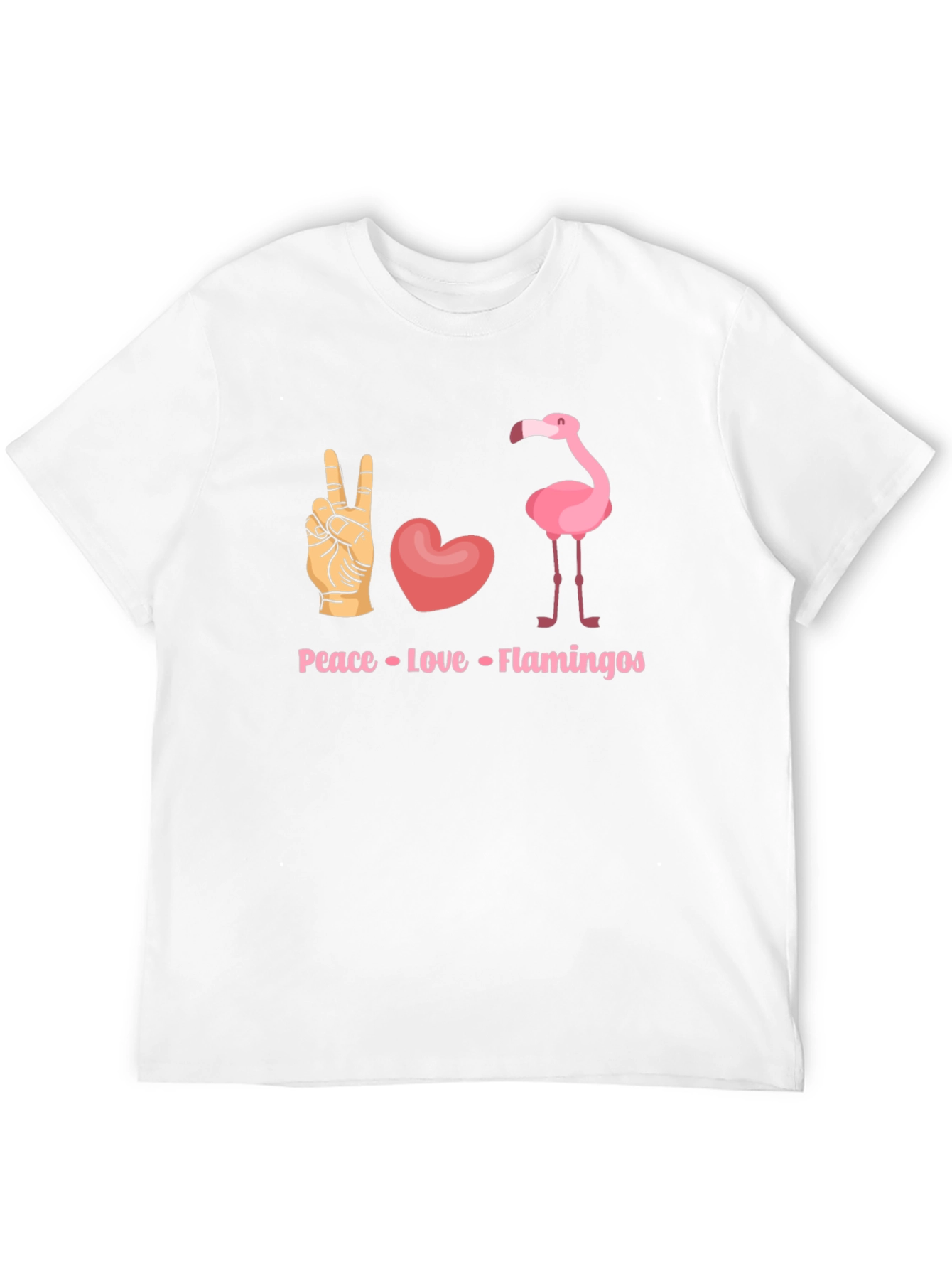 Peace Love Flamingos Graphic T-Shirt