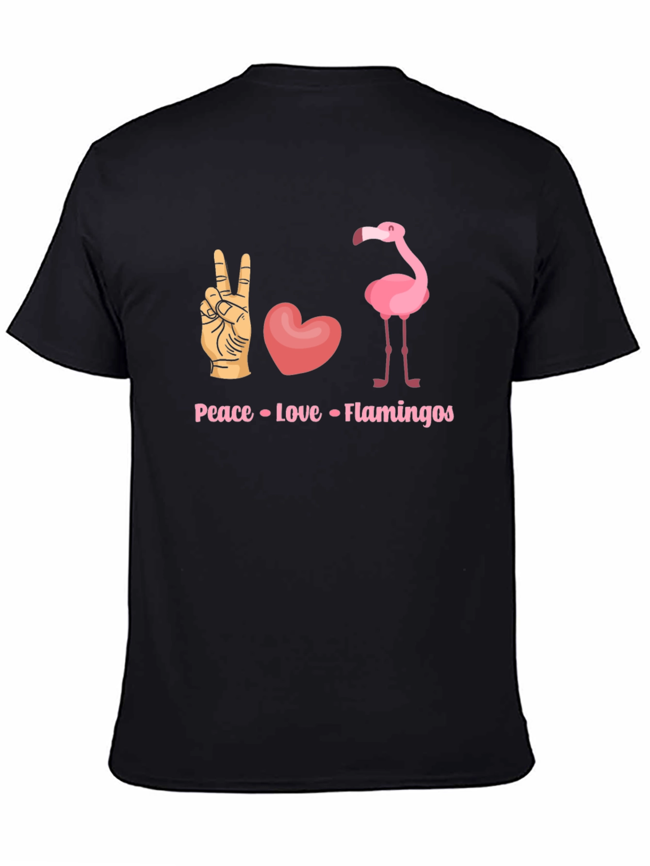 Peace Love Flamingos Graphic T-Shirt