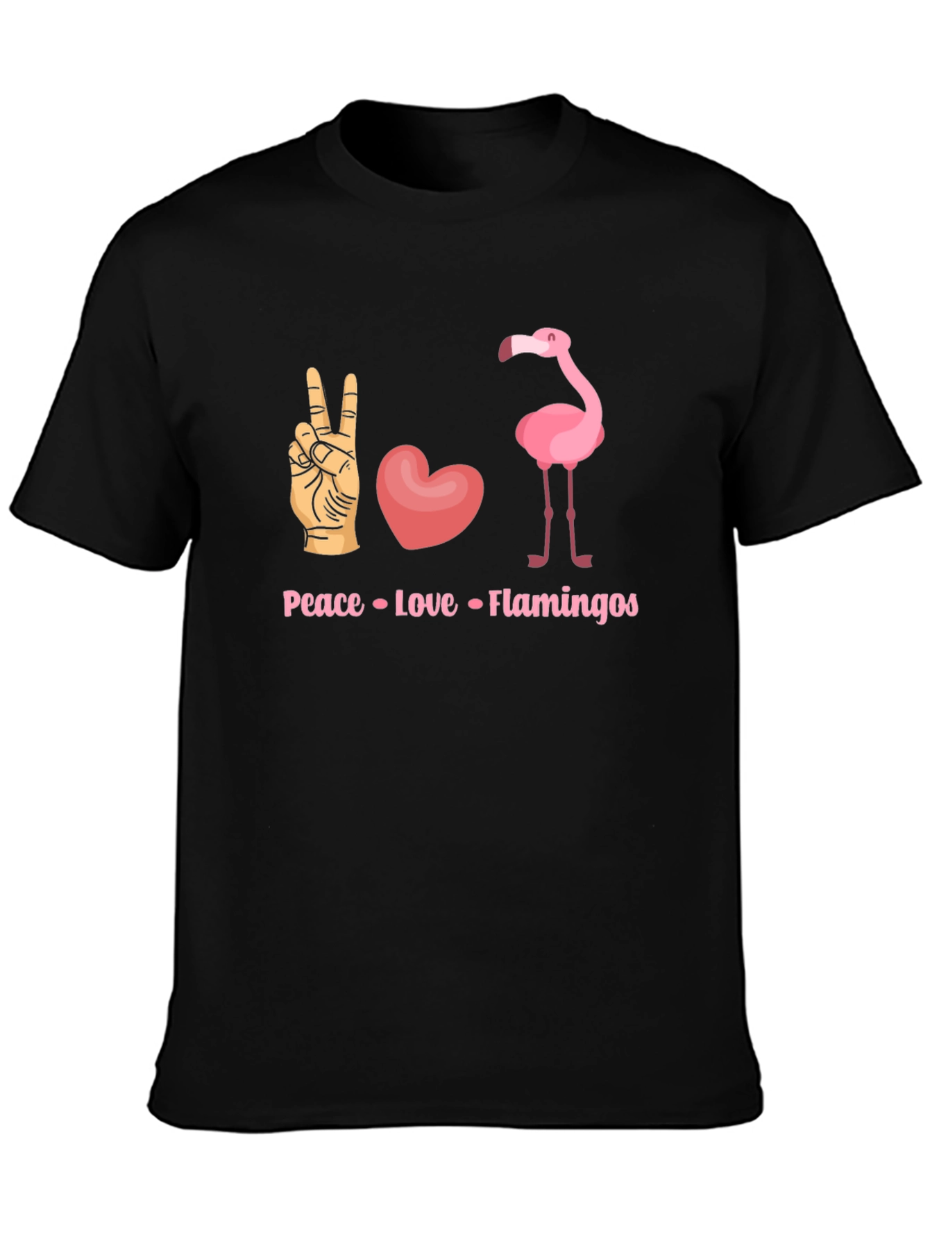 Peace Love Flamingos Graphic T-Shirt