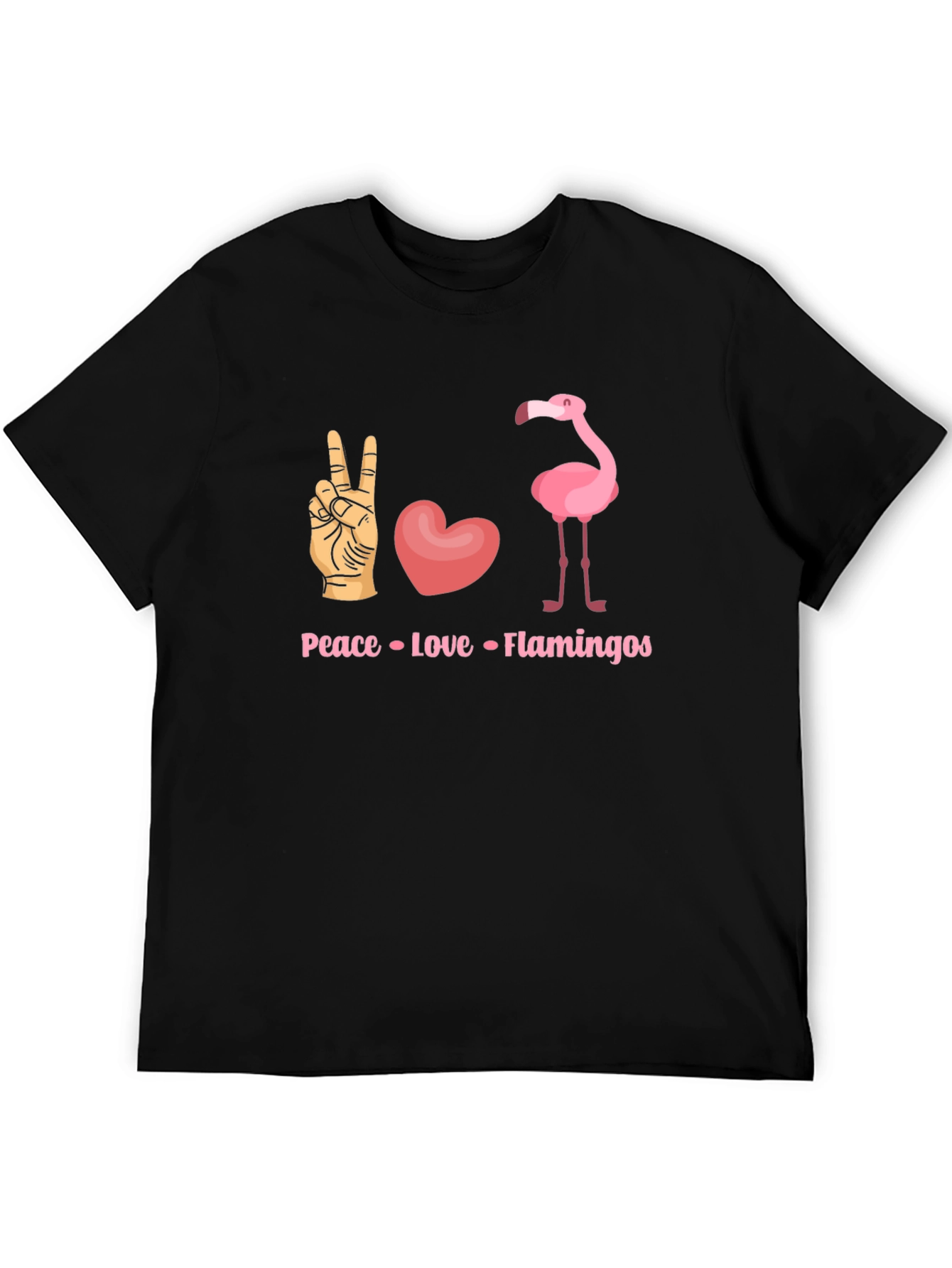 Peace Love Flamingos Graphic T-Shirt