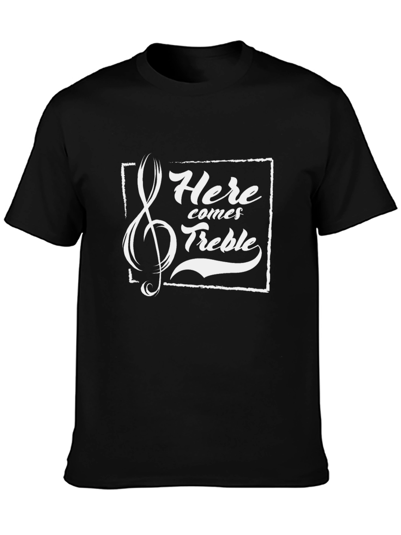 Here Comes Treble Black Graphic Tee