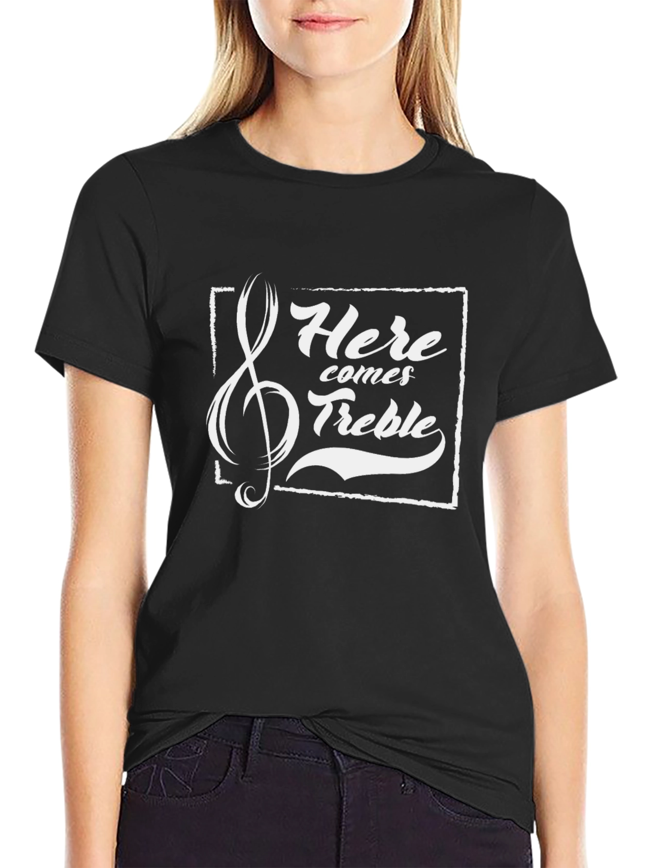 Here Comes Treble Black Graphic Tee
