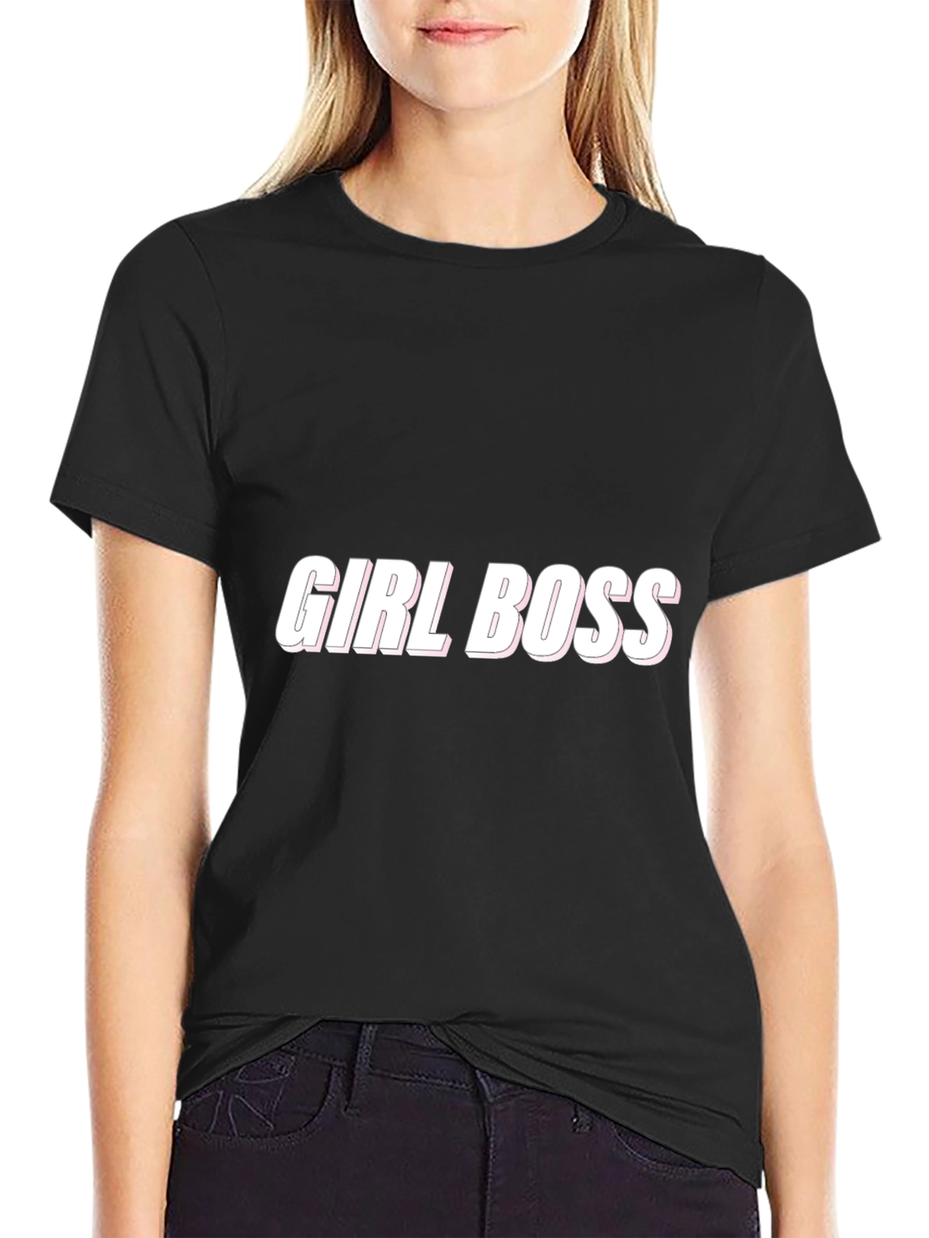 Girl Boss Graphic Tee - Stylish Black Cotton T-Shirt