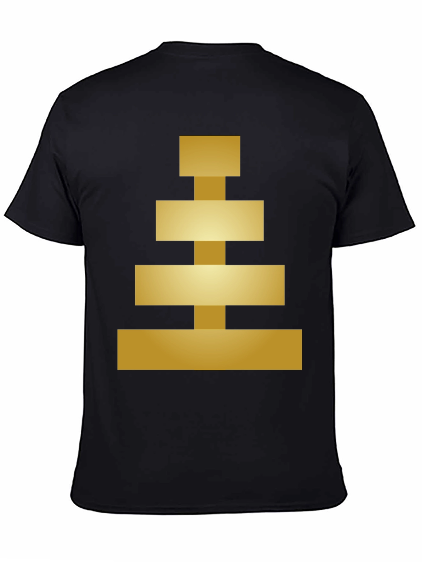 Geometric Gold Block Tee - Modern Style