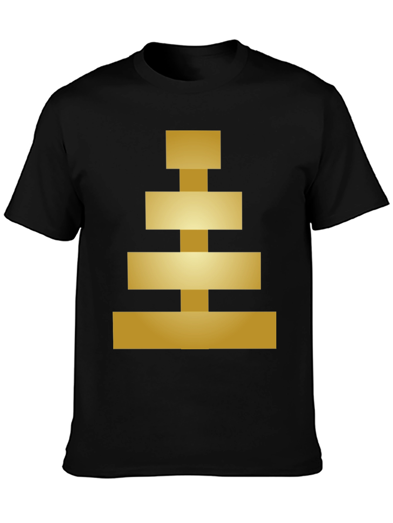 Geometric Gold Block Tee - Modern Style