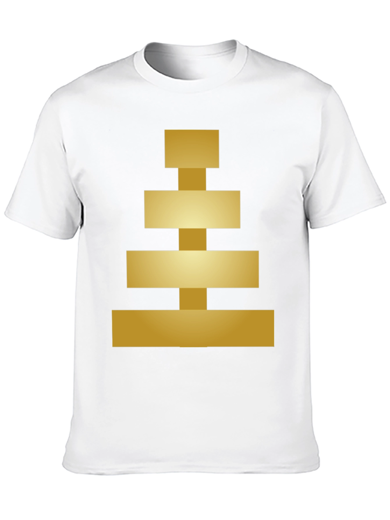 Geometric Gold Block Tee - Modern Style