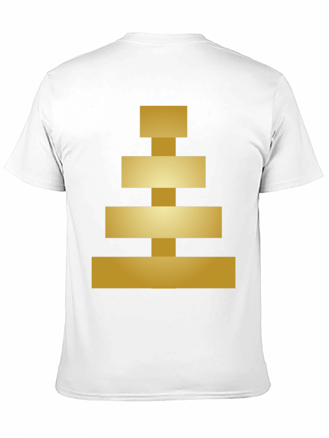 Geometric Gold Block Tee - Modern Style