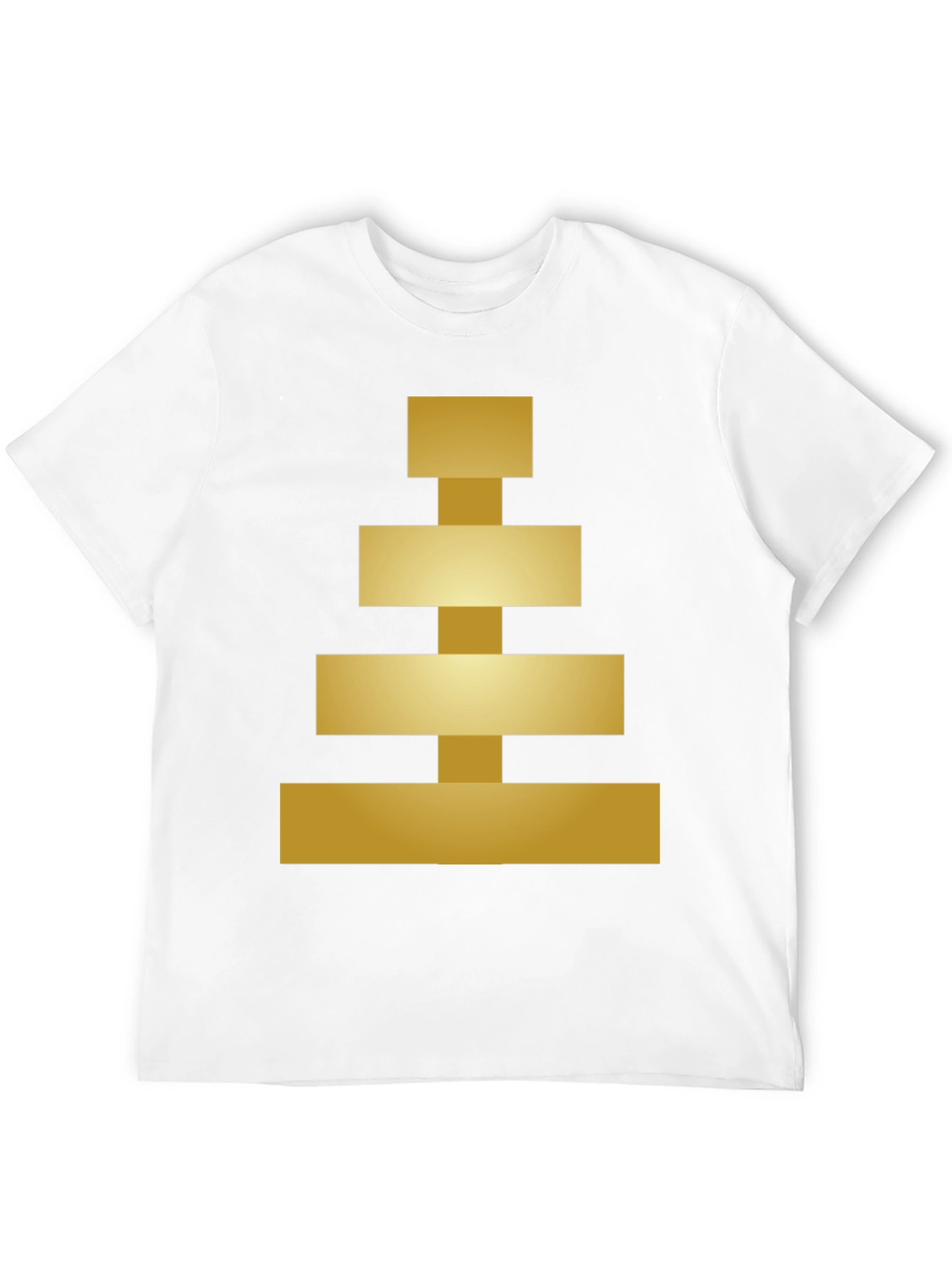 Geometric Gold Block Tee - Modern Style
