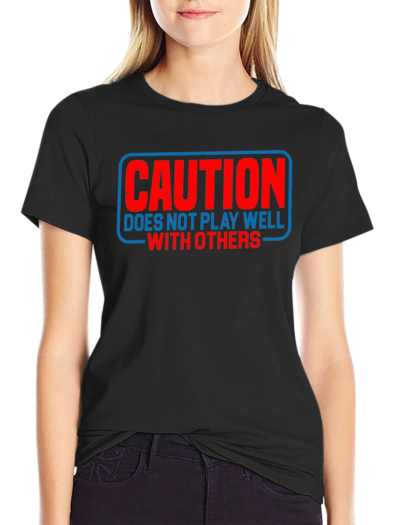 Caution Funny Sarcastic T-Shirt Introvert Tee