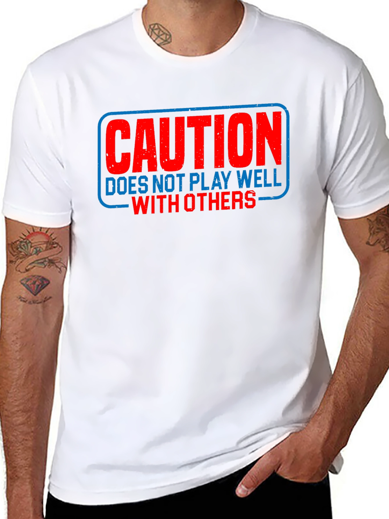 Caution Funny Sarcastic T-Shirt Introvert Tee