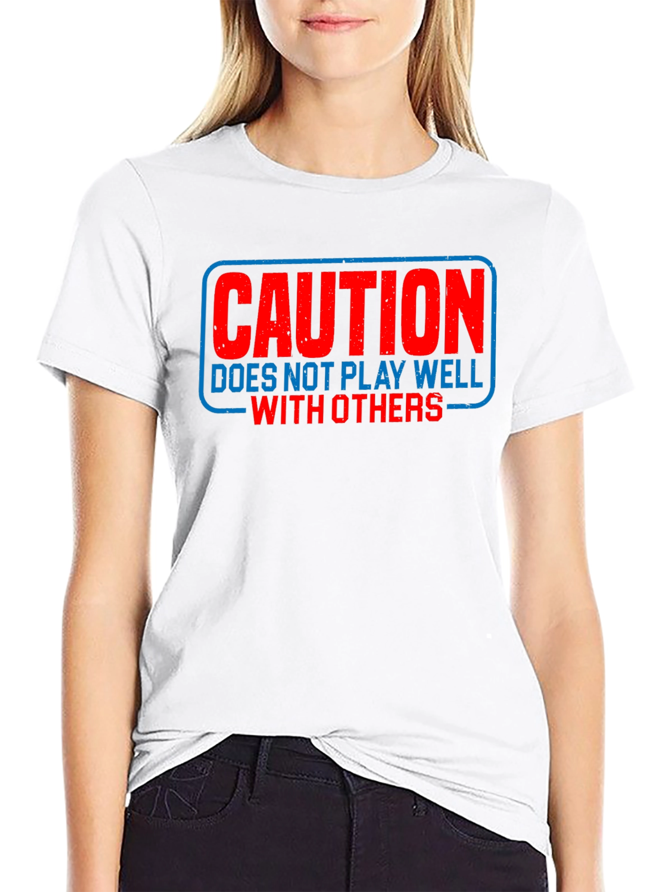 Caution Funny Sarcastic T-Shirt Introvert Tee