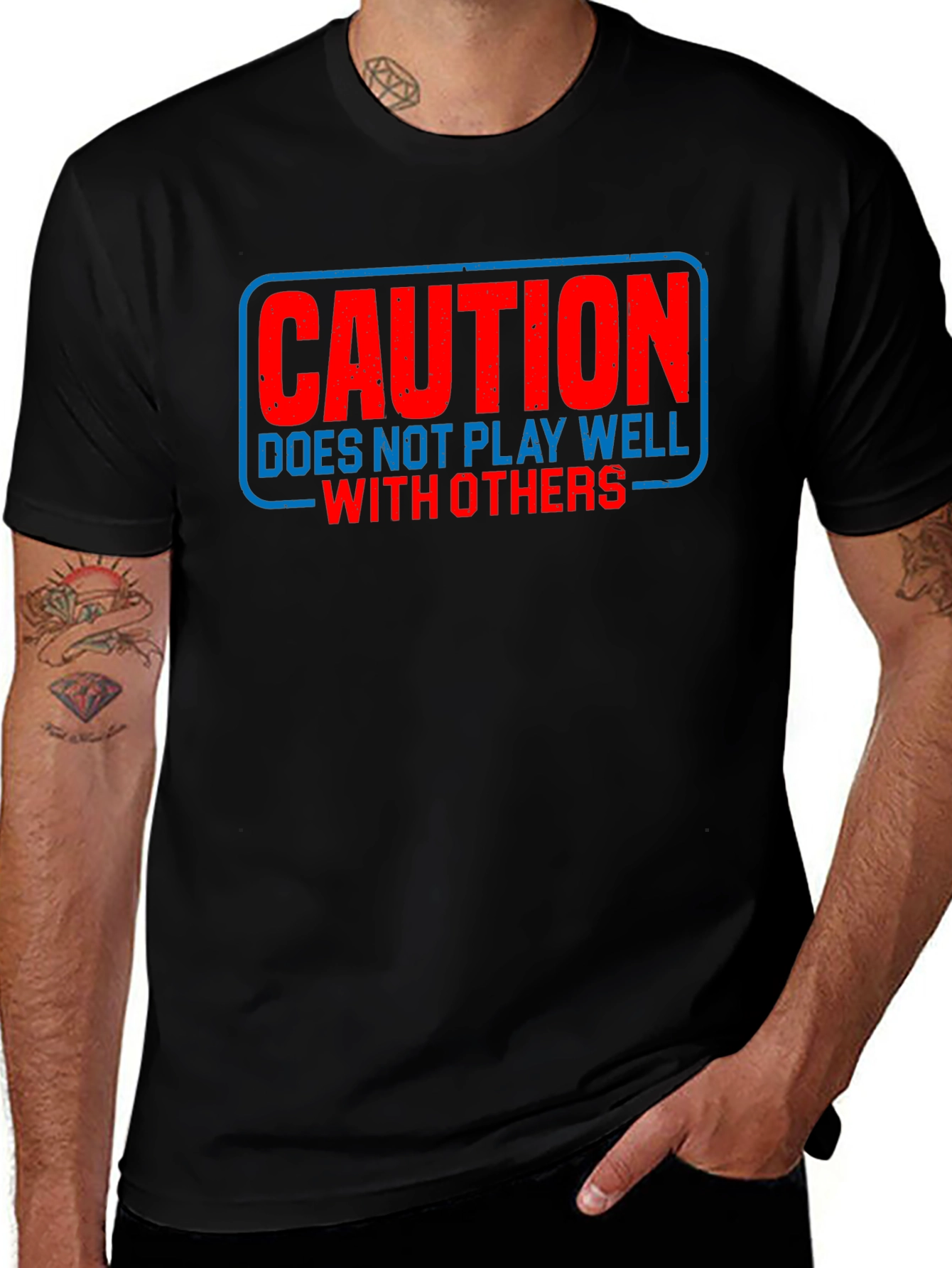 Caution Funny Sarcastic T-Shirt Introvert Tee