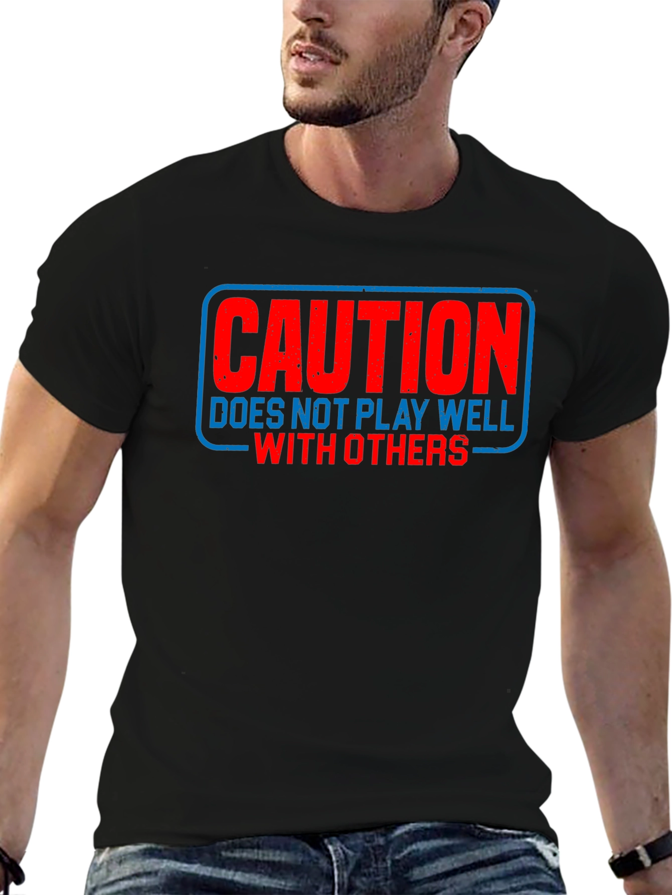 Caution Funny Sarcastic T-Shirt Introvert Tee