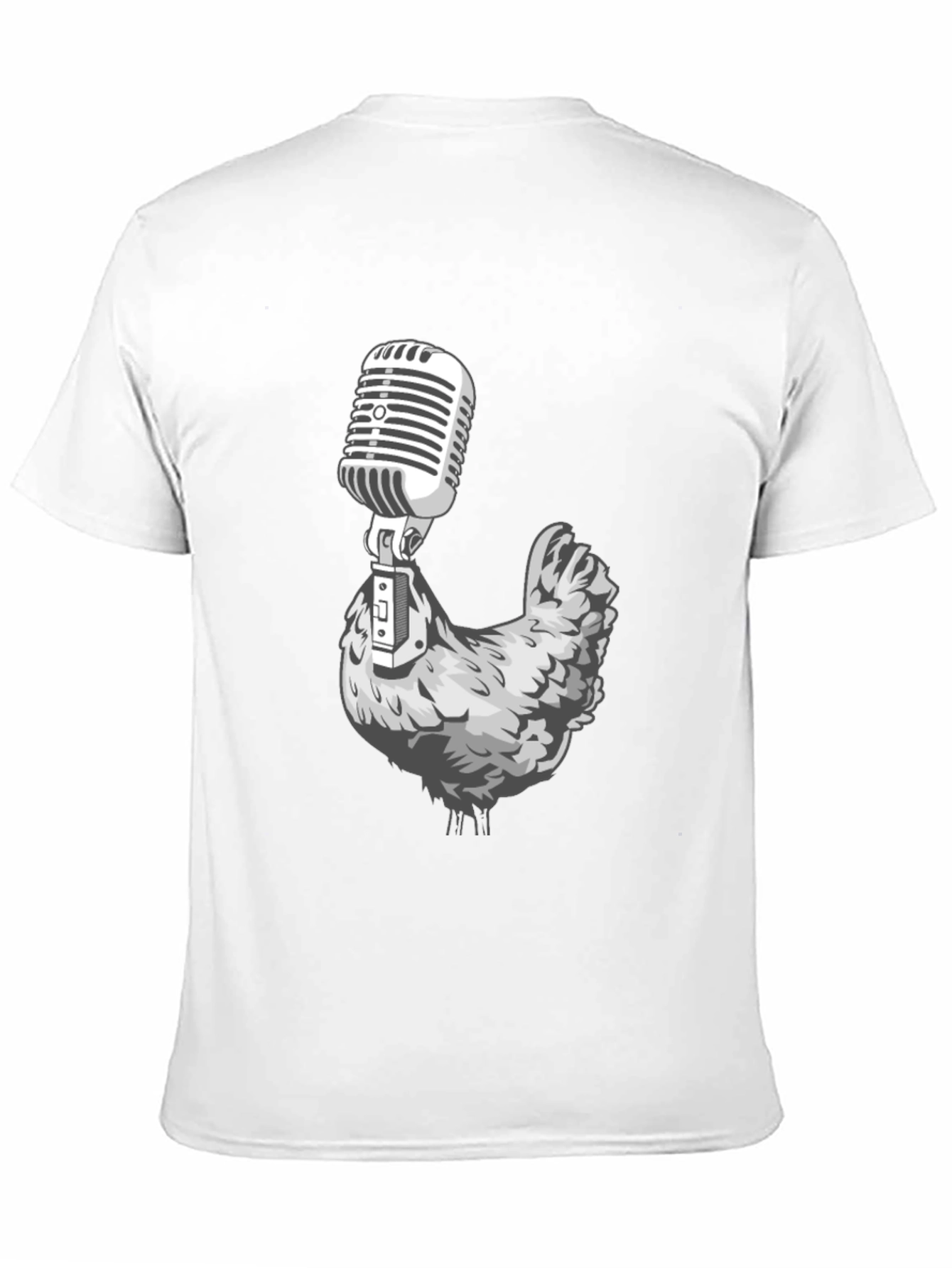 Chicken Microphone Graphic Tee - Black T-Shirt