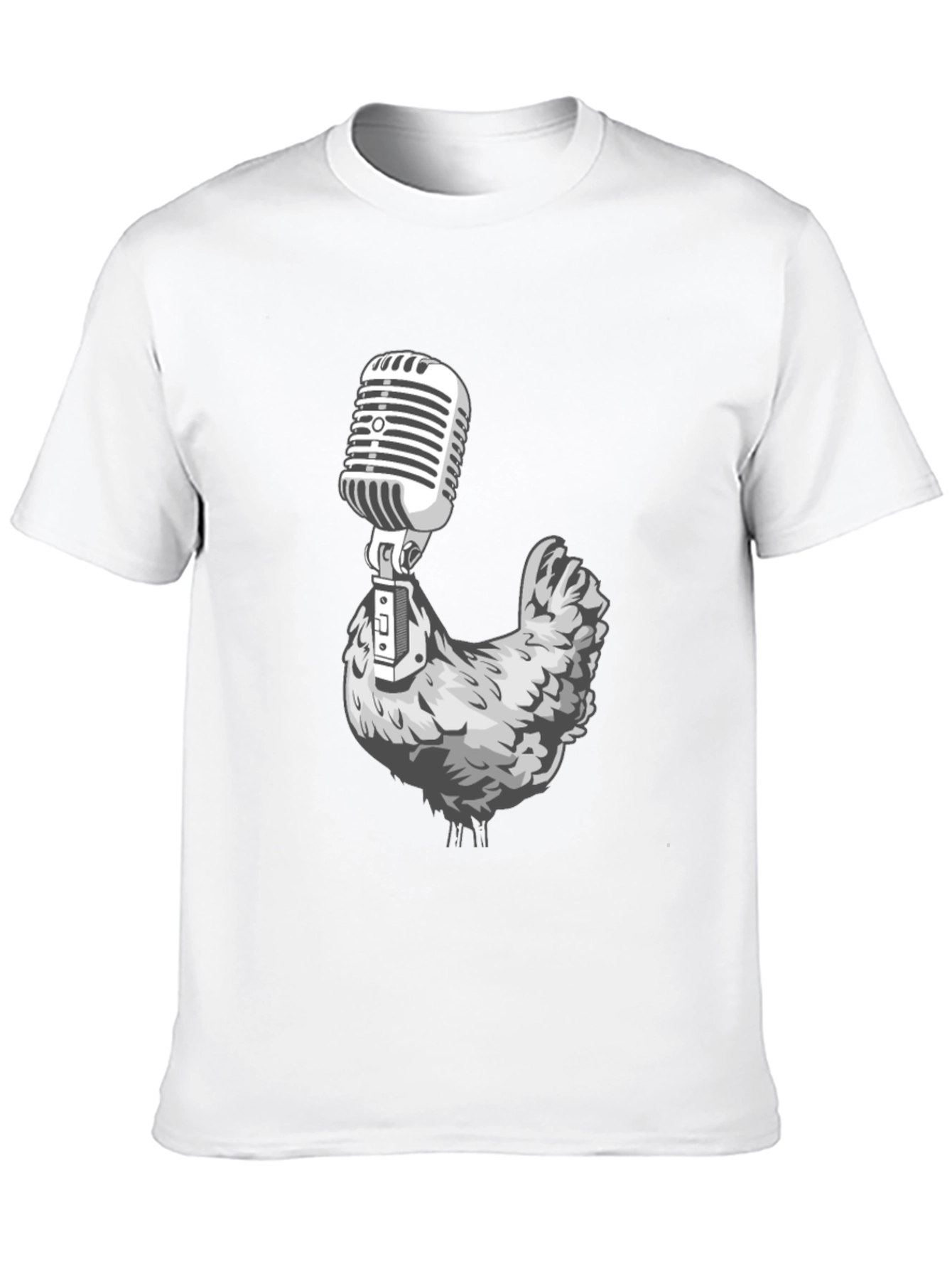 Chicken Microphone Graphic Tee - Black T-Shirt