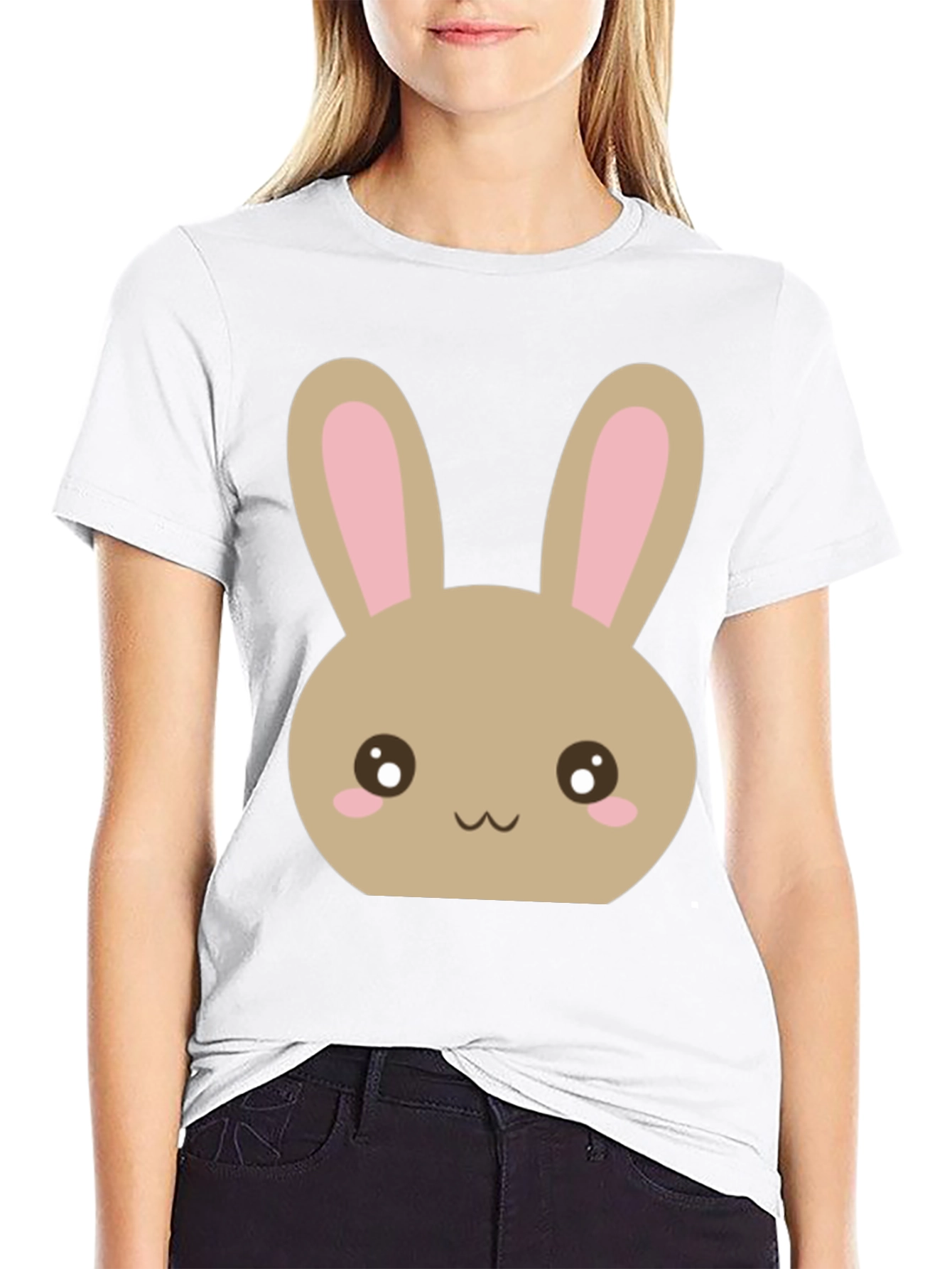 Cute Easter Bunny Black T-Shirt