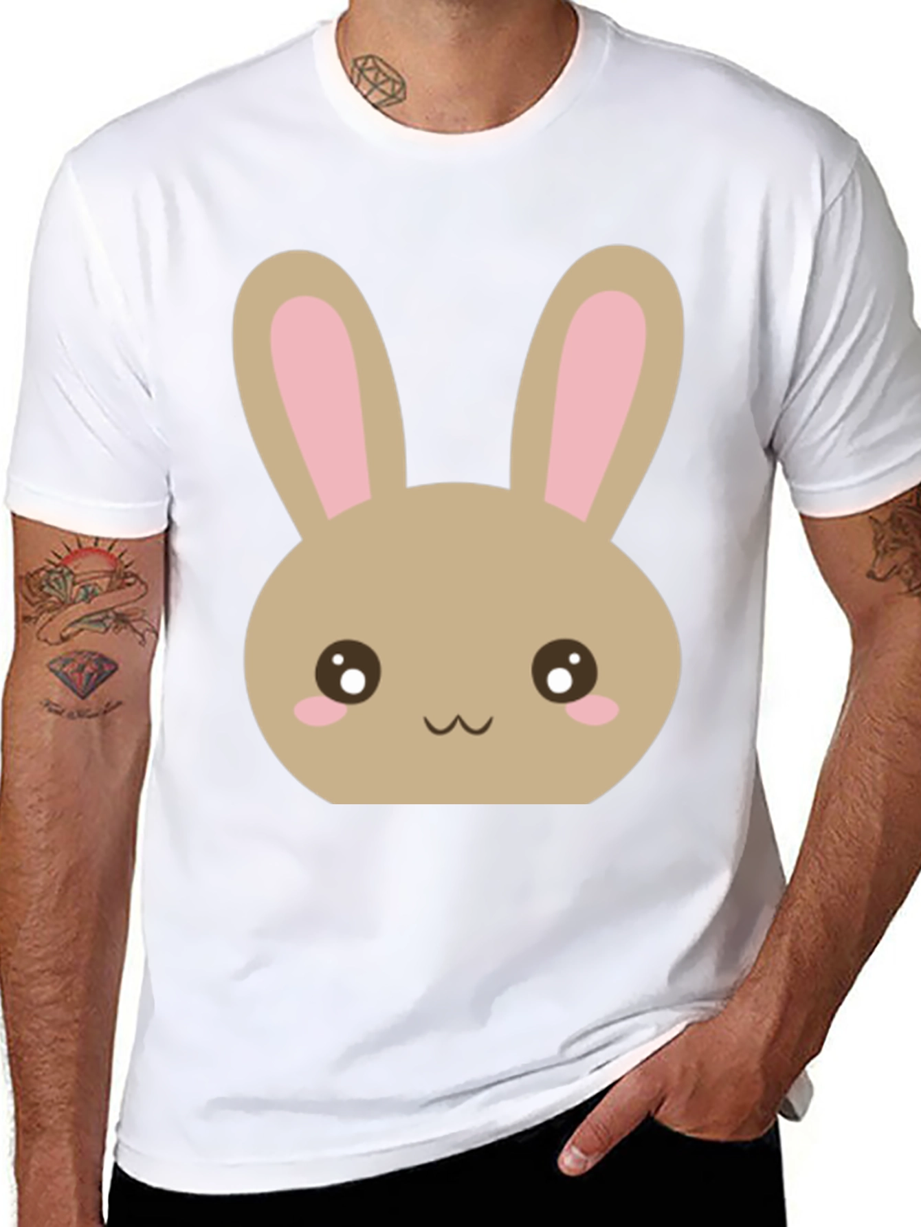 Cute Easter Bunny Black T-Shirt
