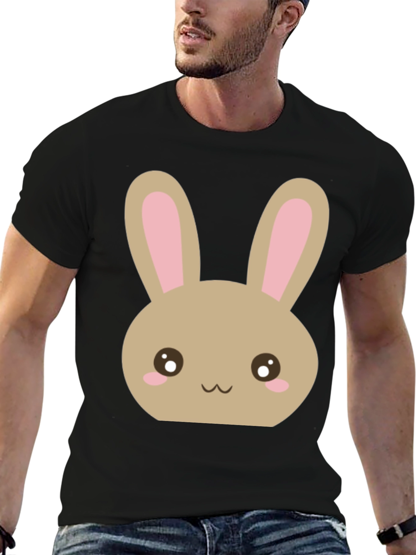 Cute Easter Bunny Black T-Shirt