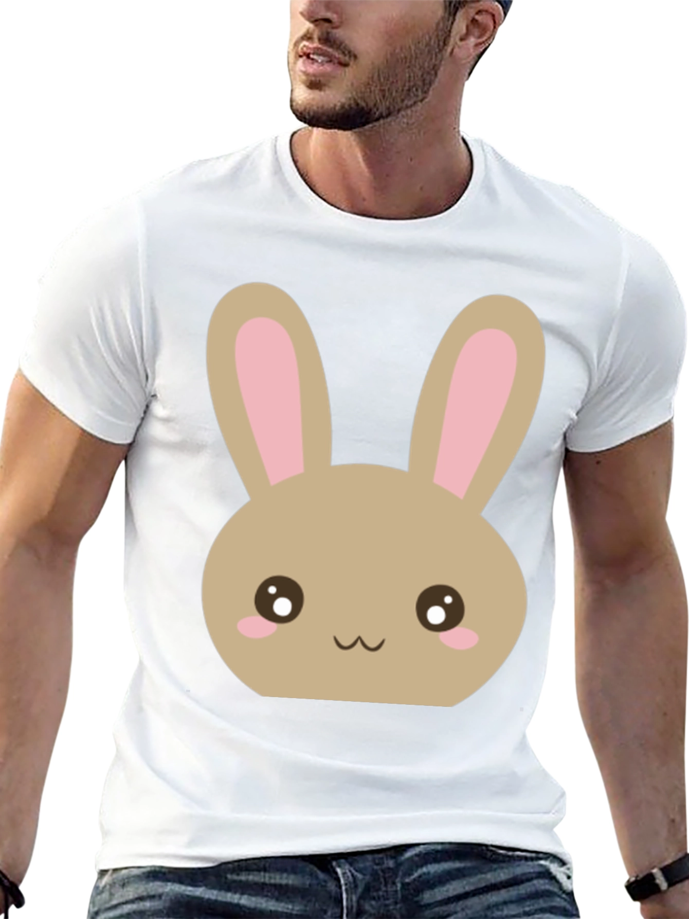Cute Easter Bunny Black T-Shirt