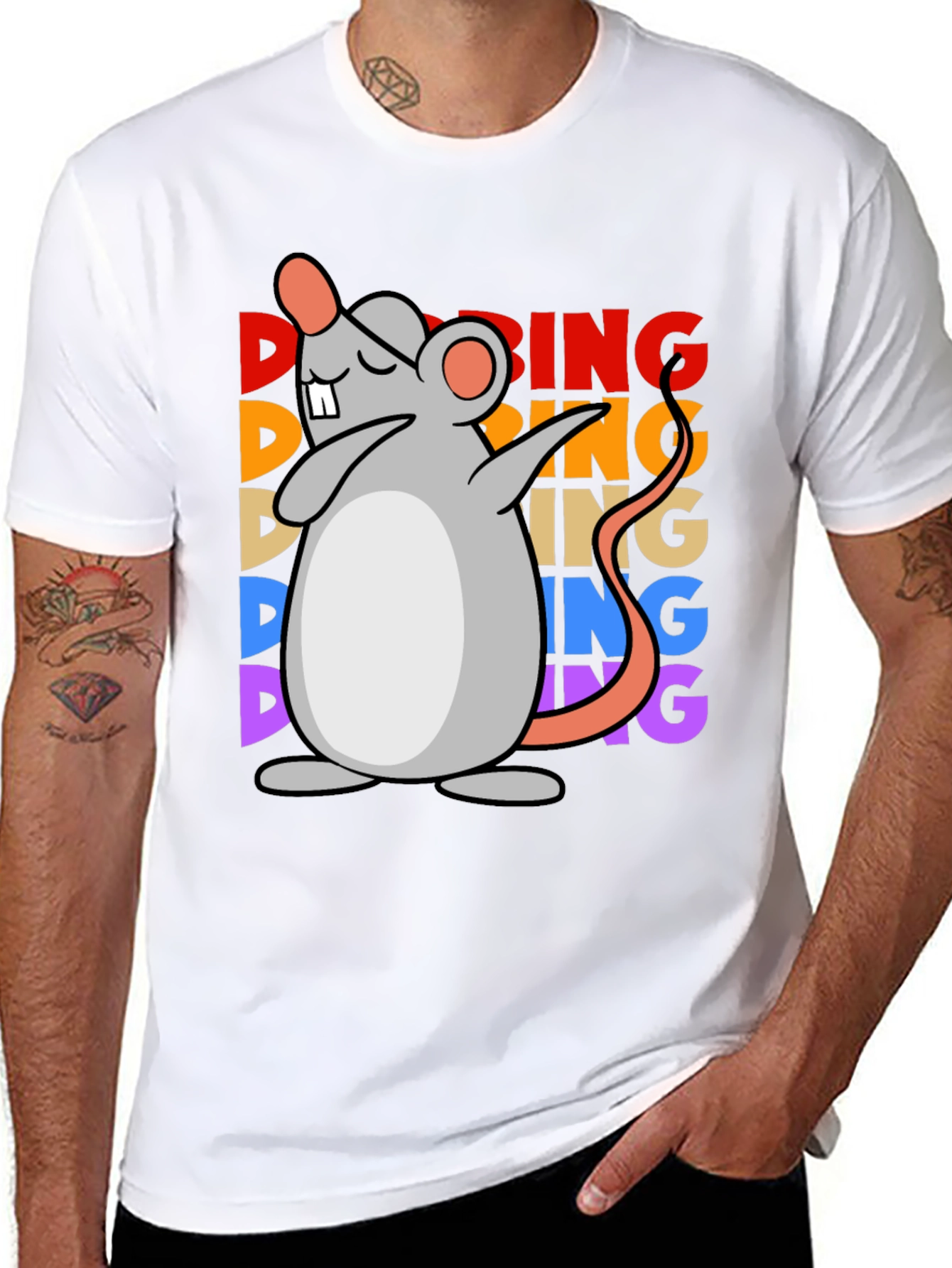 Dabbing Mouse Graphic Tee - Unisex Black T-Shirt