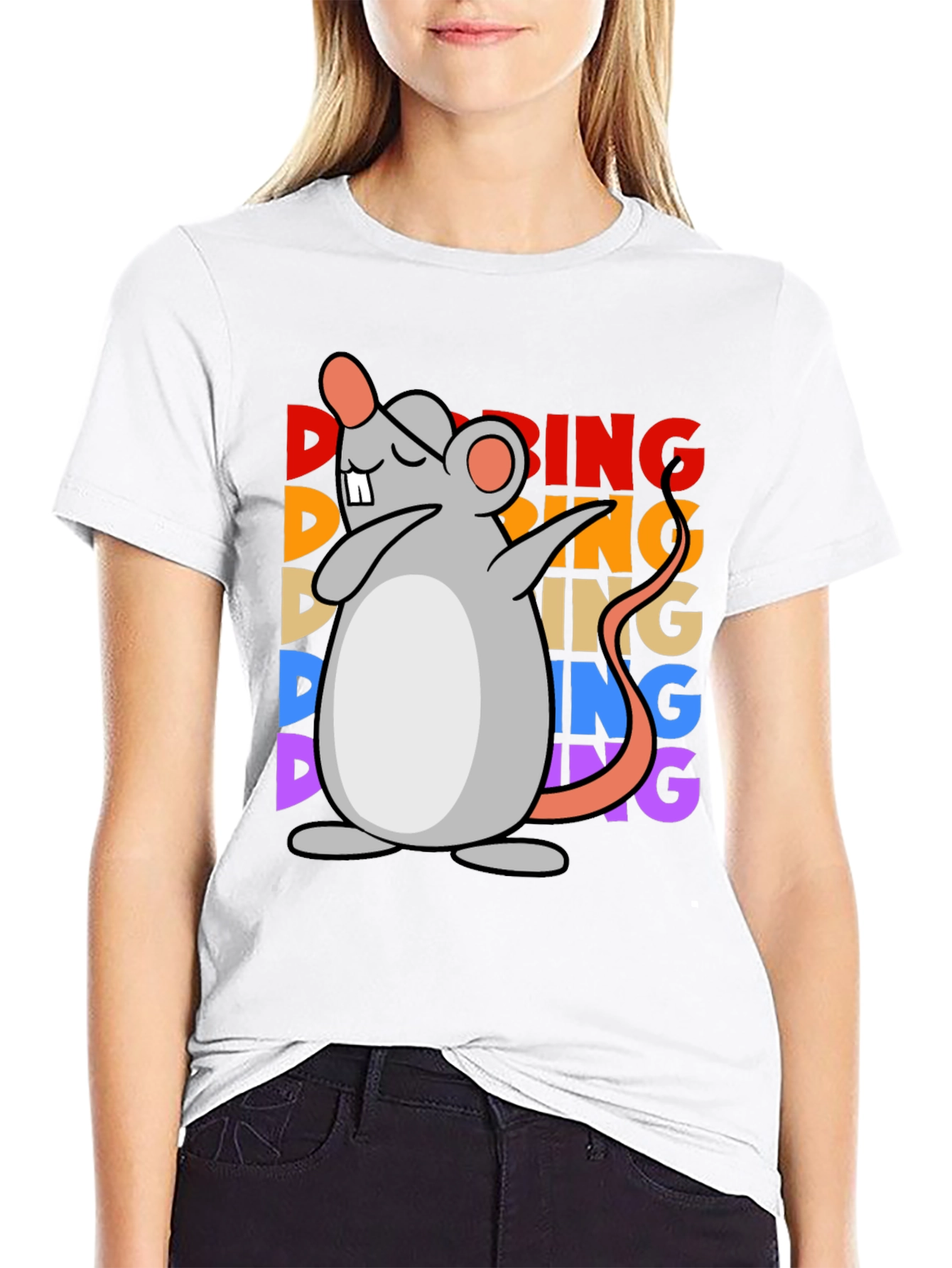 Dabbing Mouse Graphic Tee - Unisex Black T-Shirt