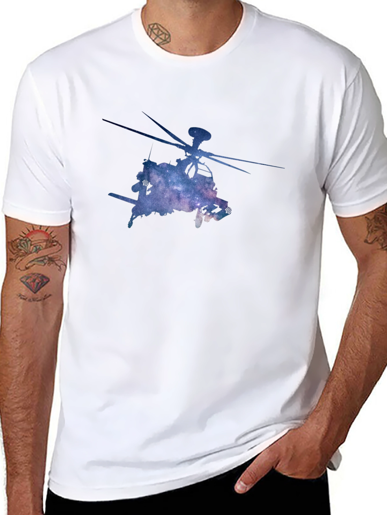 Galaxy Helicopter Graphic Tee - Black
