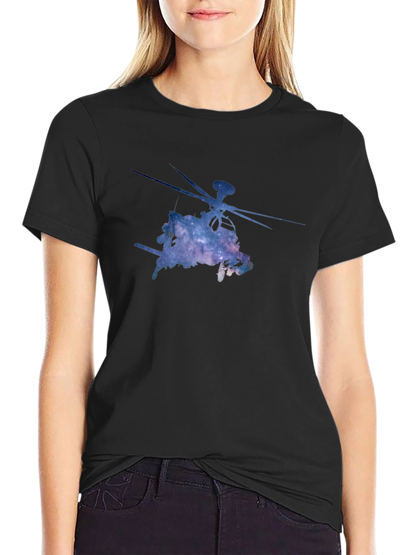 Galaxy Helicopter Graphic Tee - Black
