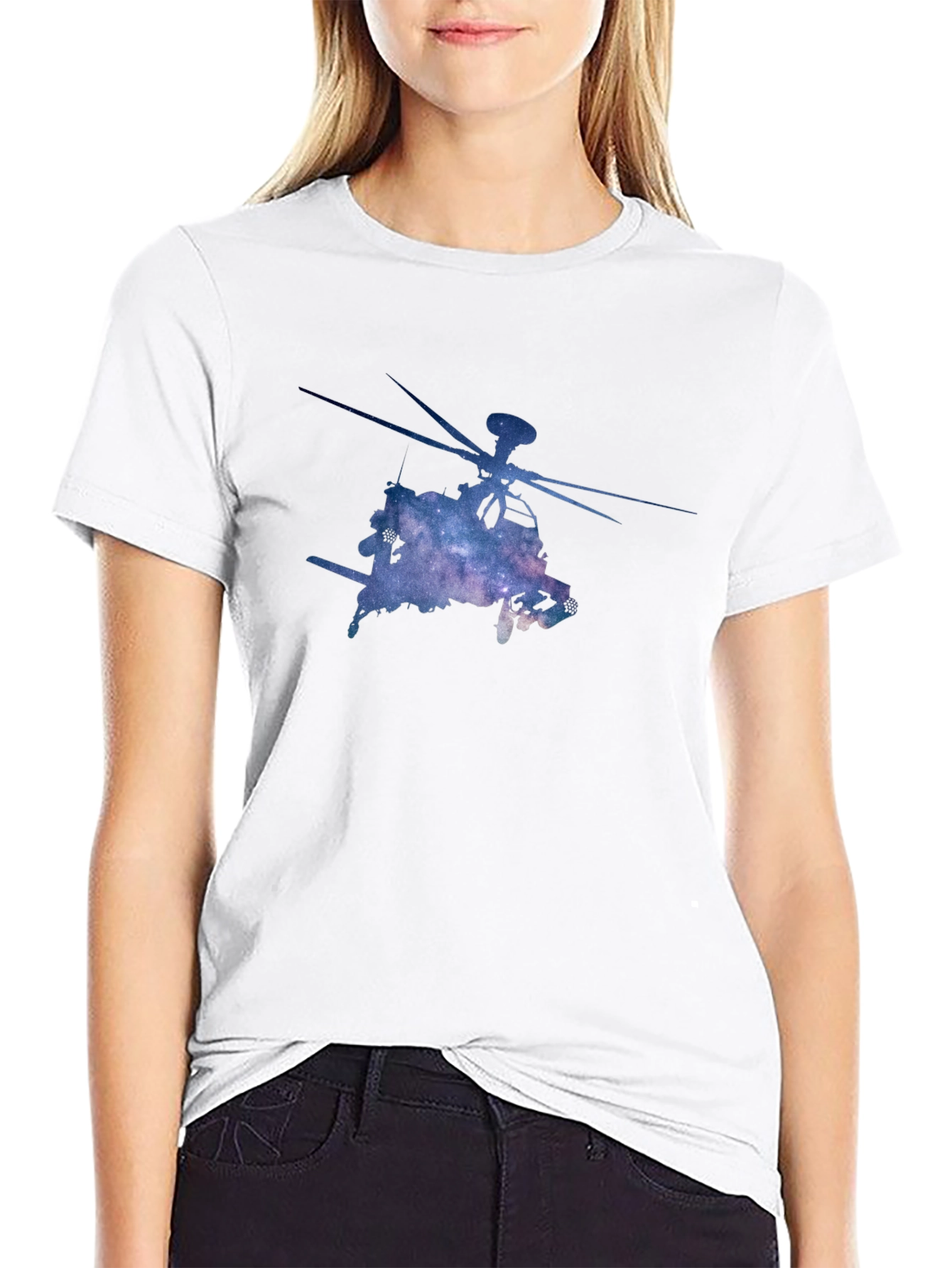 Galaxy Helicopter Graphic Tee - Black