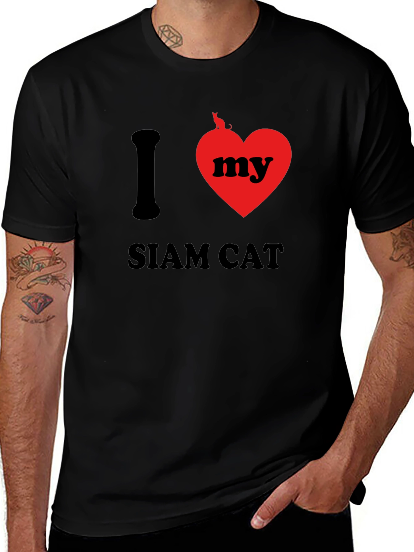 I Love My Siam Cat Graphic T-Shirt