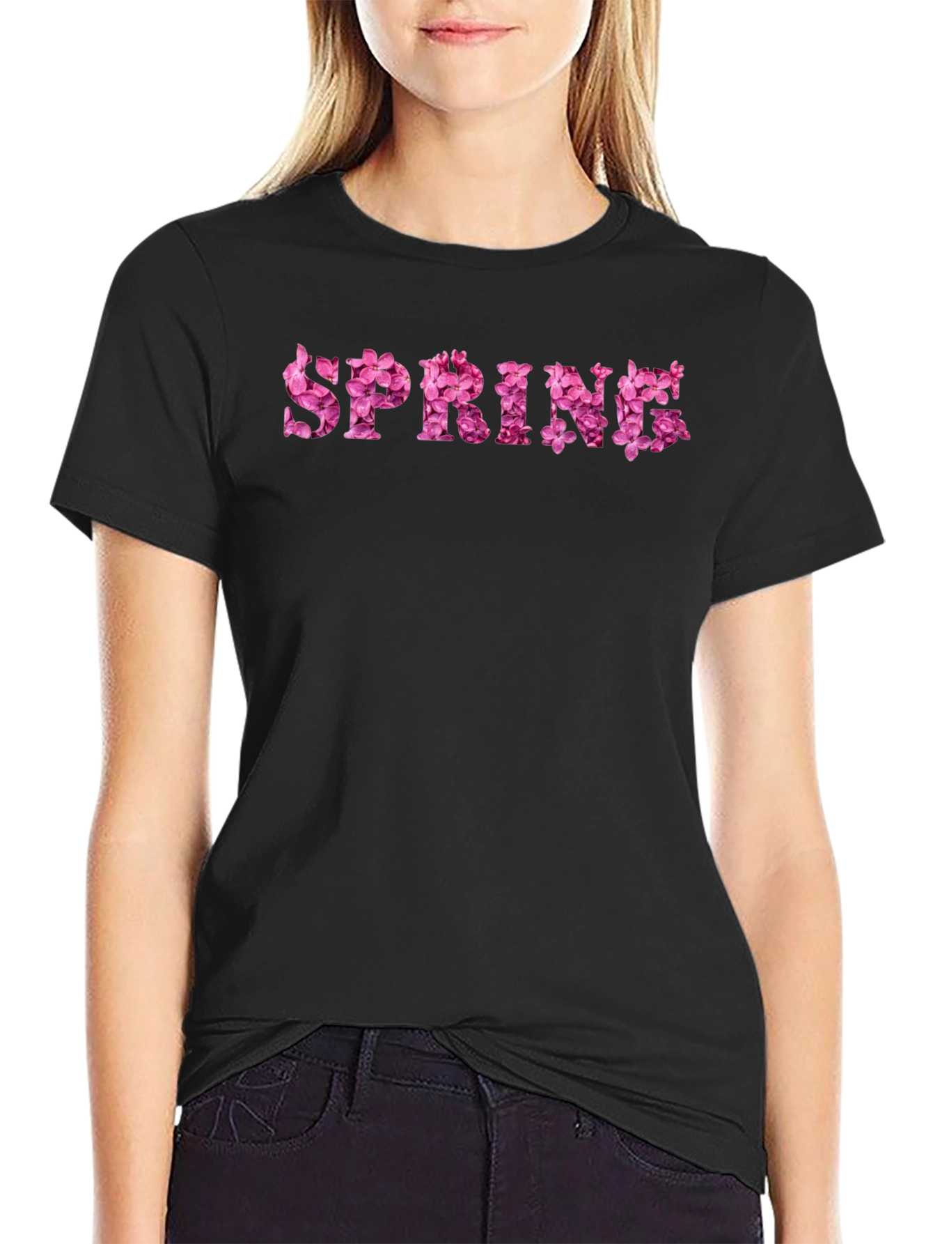 Floral Spring T-Shirt - Black