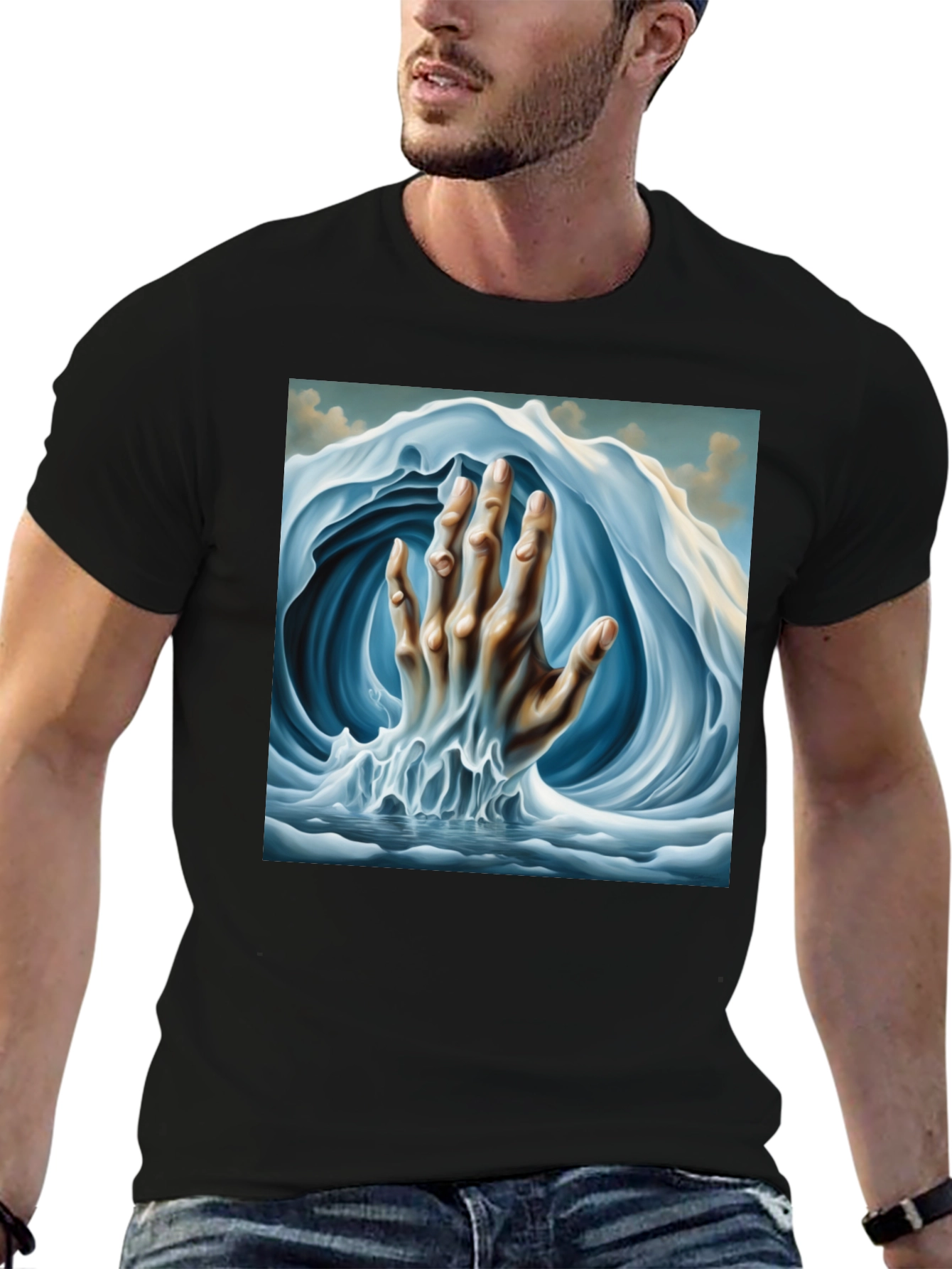 Surreal Wave Hand Graphic Tee