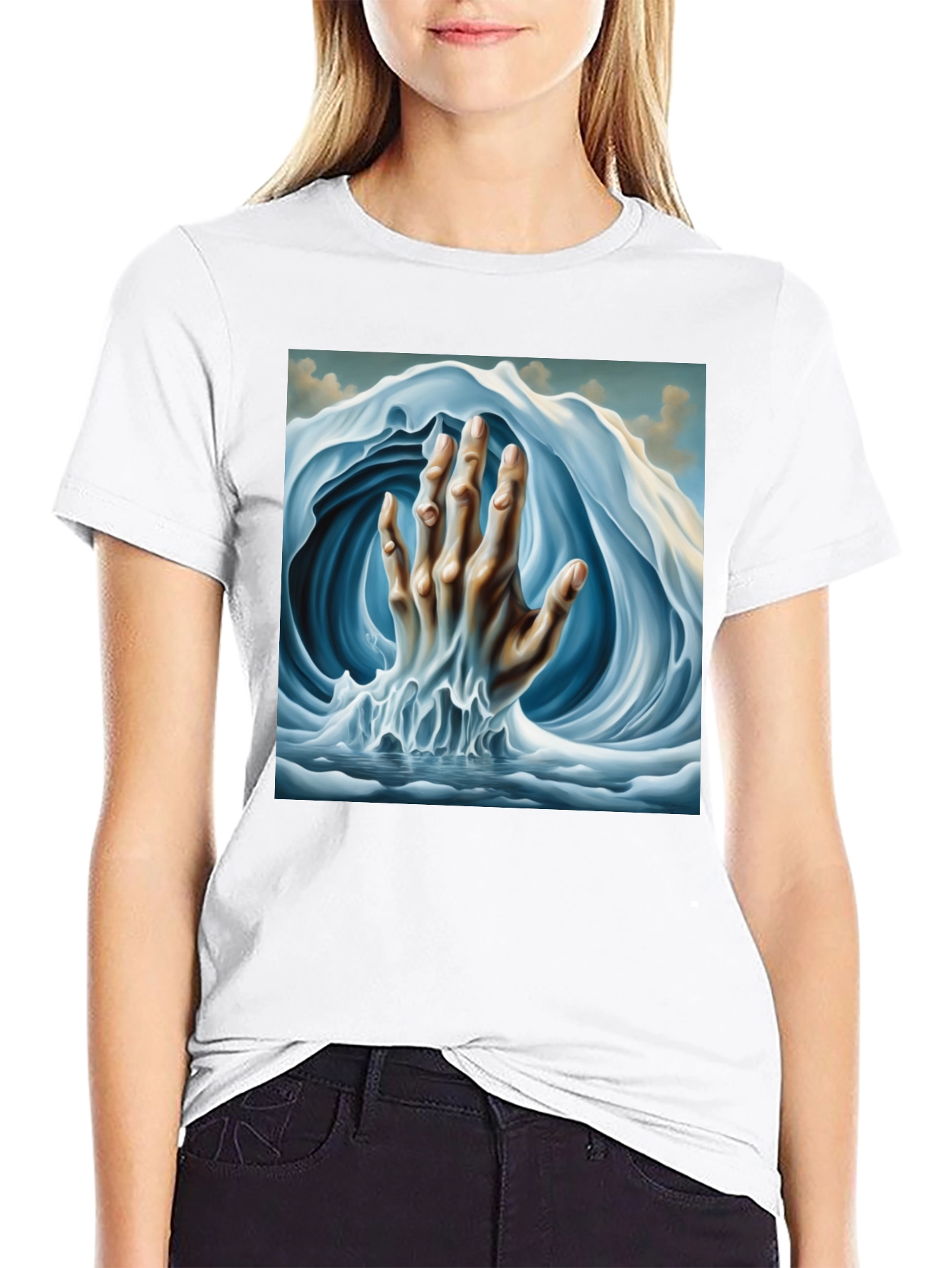 Surreal Wave Hand Graphic Tee