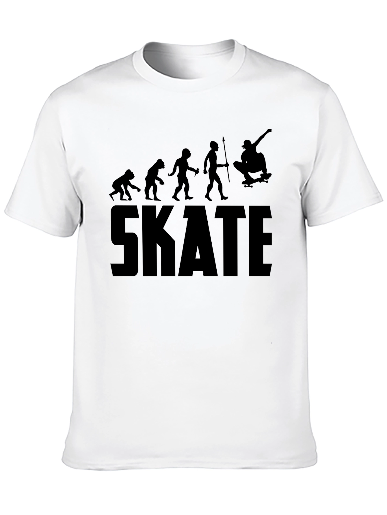 Skate Evolution Black T-Shirt: From Ape to Ollie!