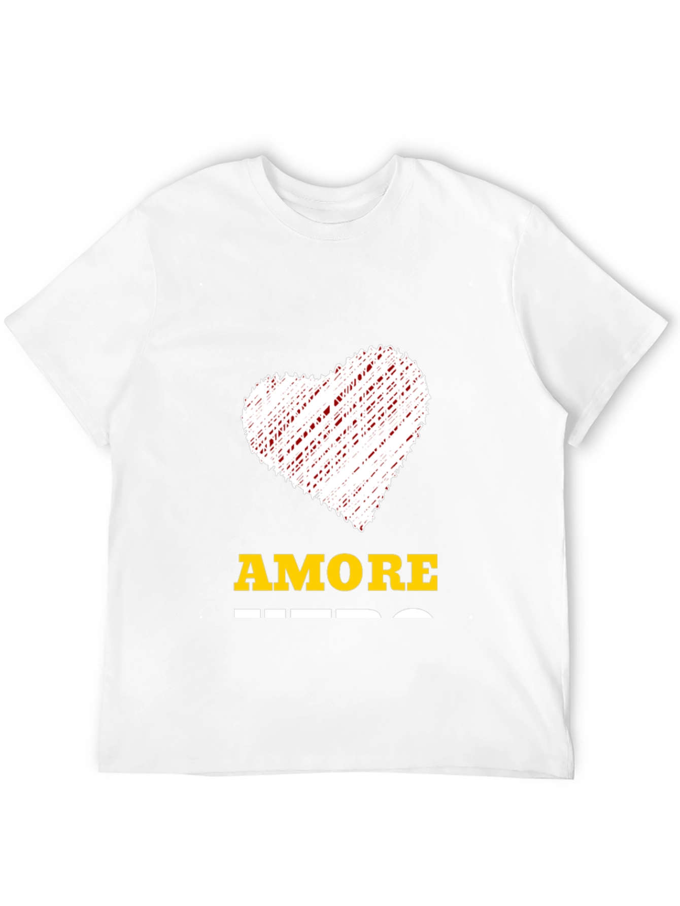 Amore Heart Graphic Tee - Mens Black T-Shirt
