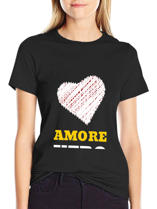 Amore Heart Graphic Tee - Mens Black T-Shirt