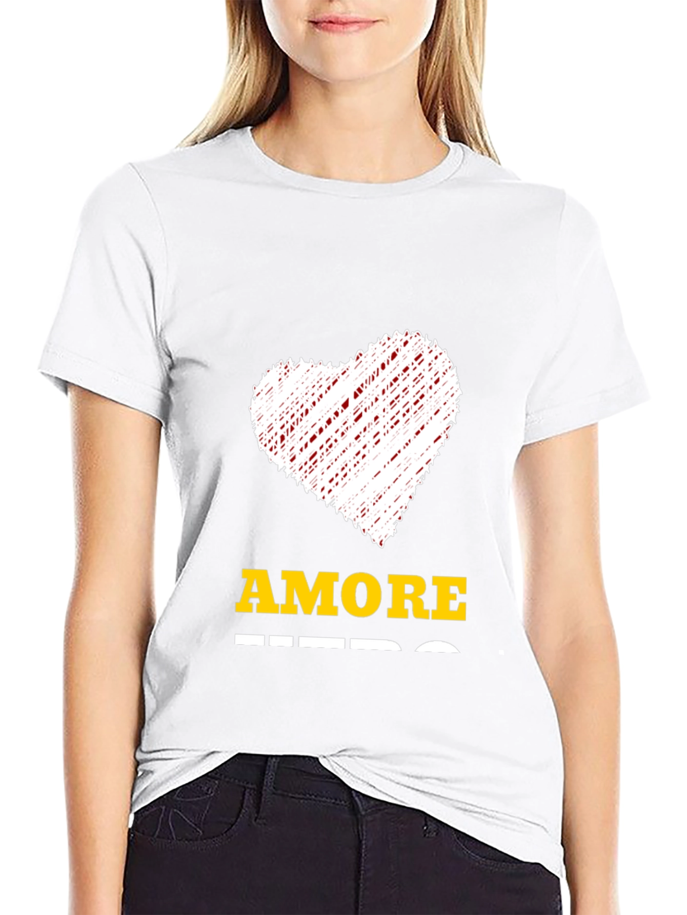 Amore Heart Graphic Tee - Mens Black T-Shirt