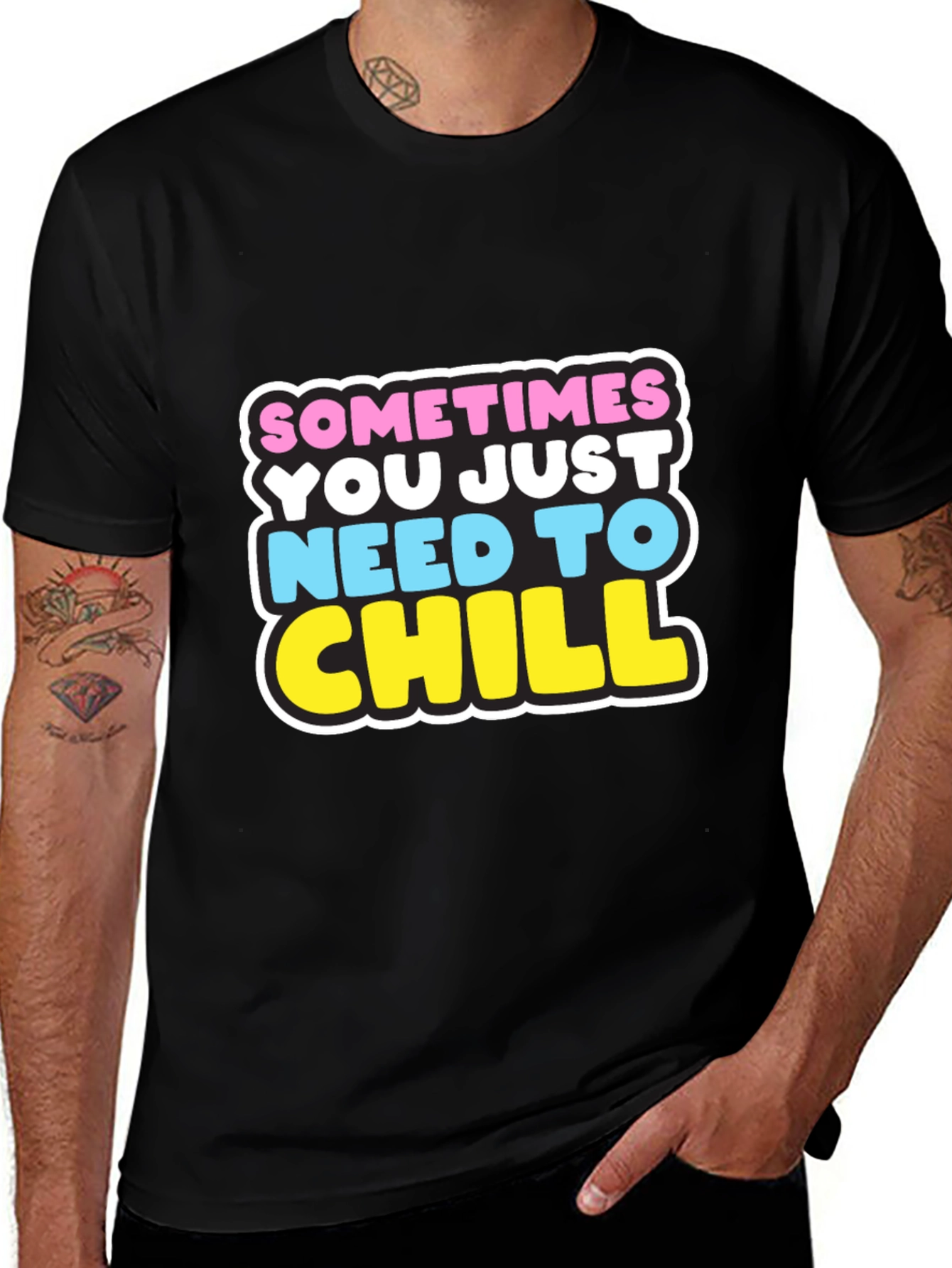 Sometimes You Just Need to Chill Black Graphic T-Shirt