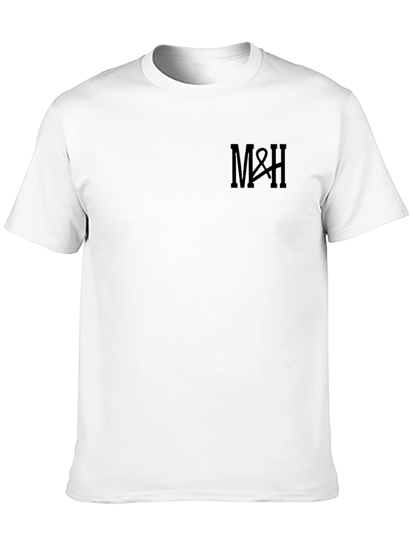 Mens Black Crewneck T-Shirt - M&H Logo